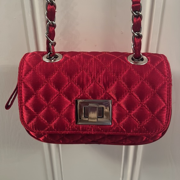 NWT satin mini crossbody in rich ruby red! - Picture 2 of 11